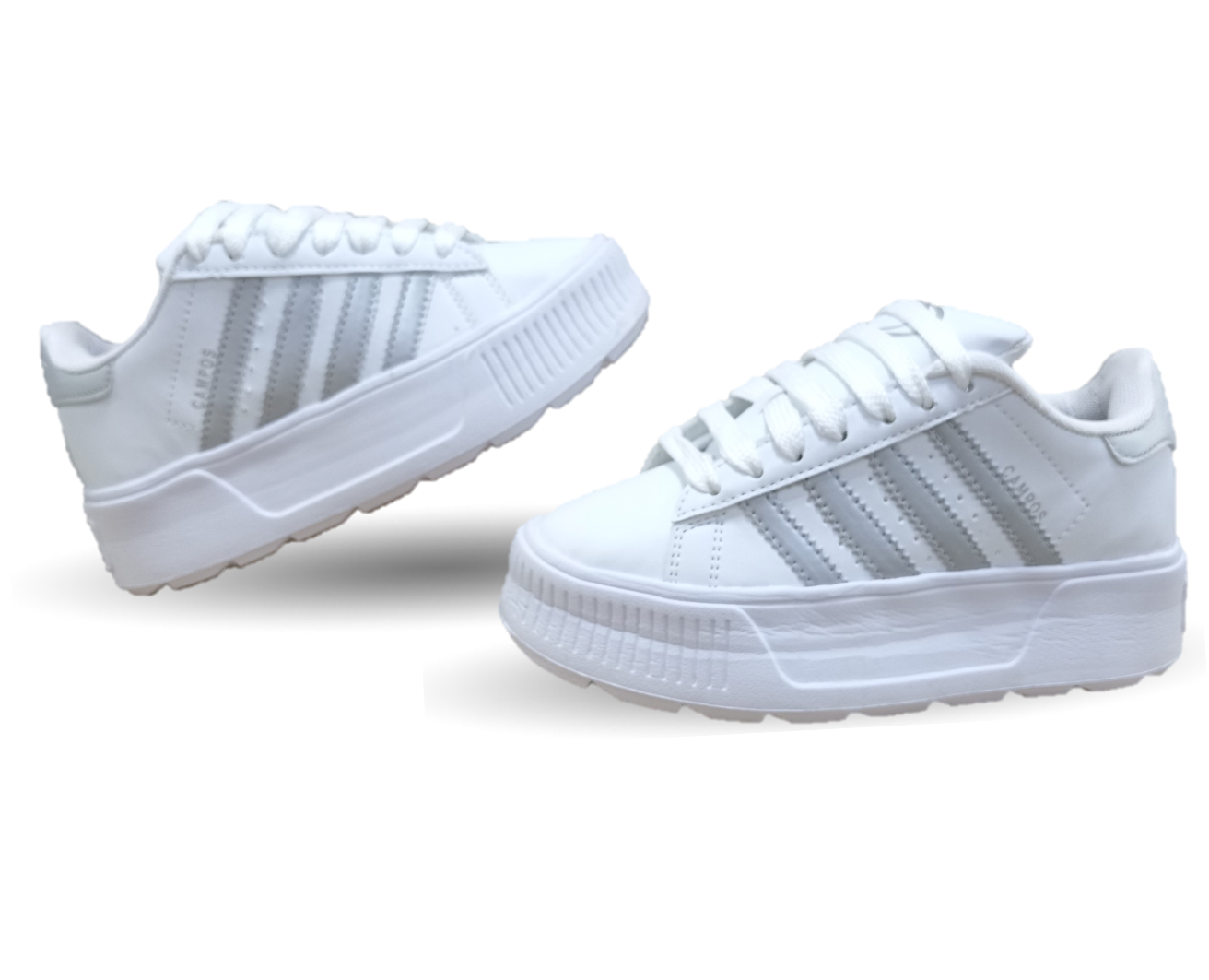 Tenis Urbano con plataforma Gattuso 300 Blanco/Plata para mujer