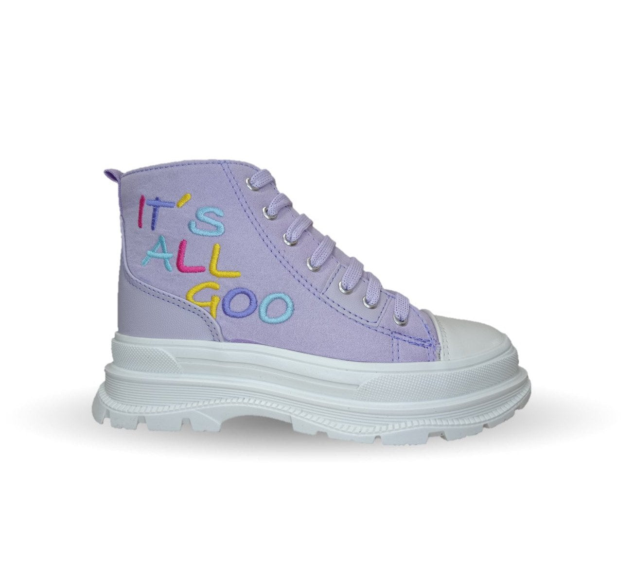 Tenis Urbano de moda tipo Bota con agujetas Gosh 4102 Lila para niña