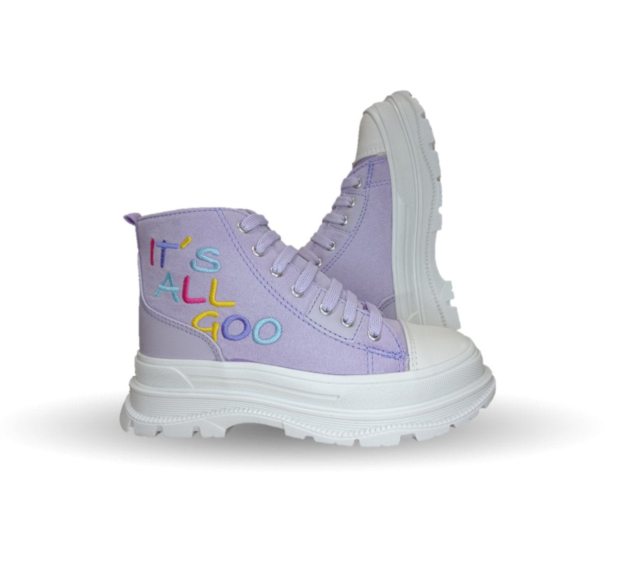 Tenis Urbano de moda tipo Bota con agujetas Gosh 4102 Lila para niña