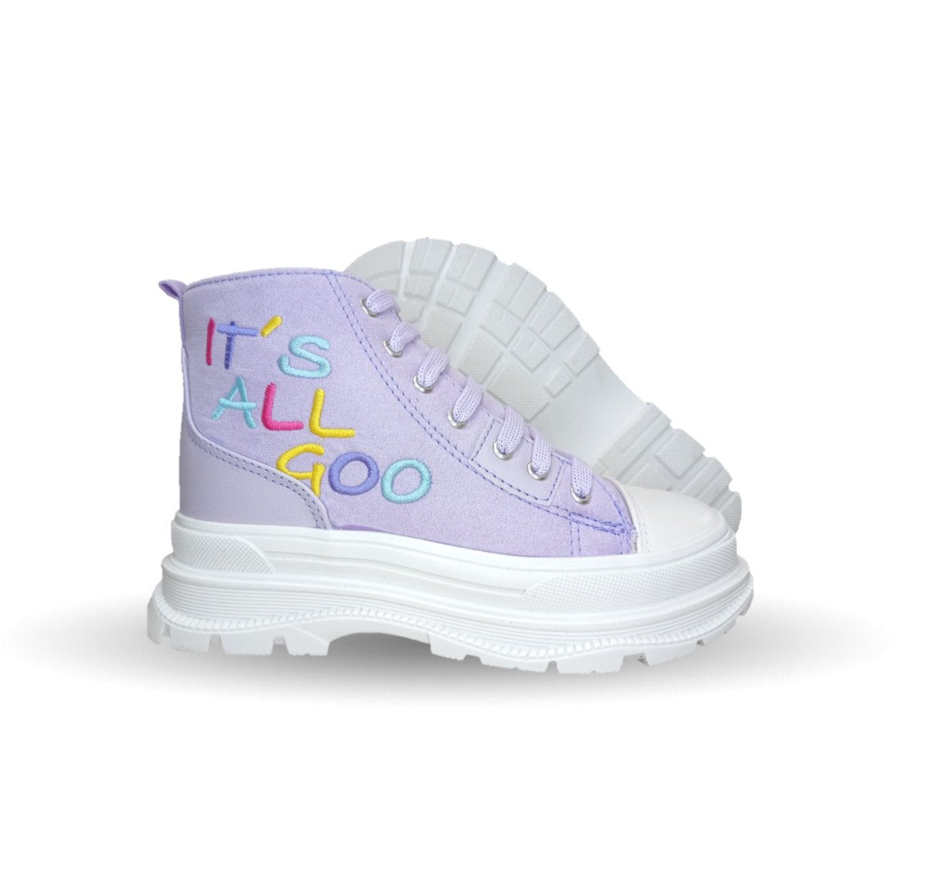 Tenis Urbano de moda tipo Bota con agujetas Gosh 4102 Lila para niña
