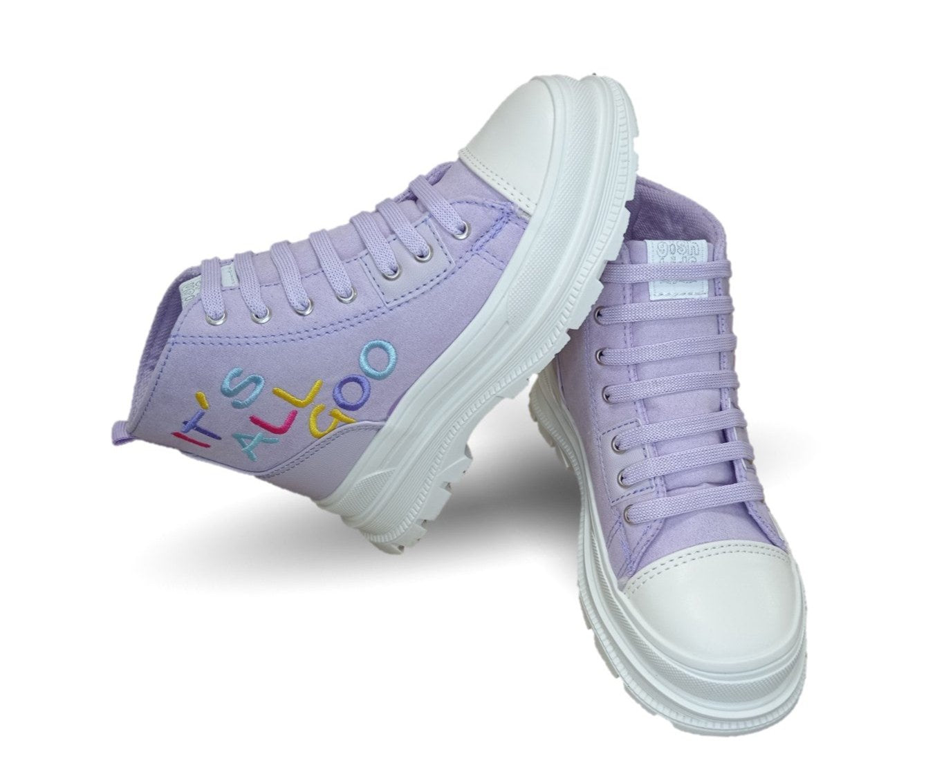 Tenis Urbano de moda tipo Bota con agujetas Gosh 4102 Lila para niña