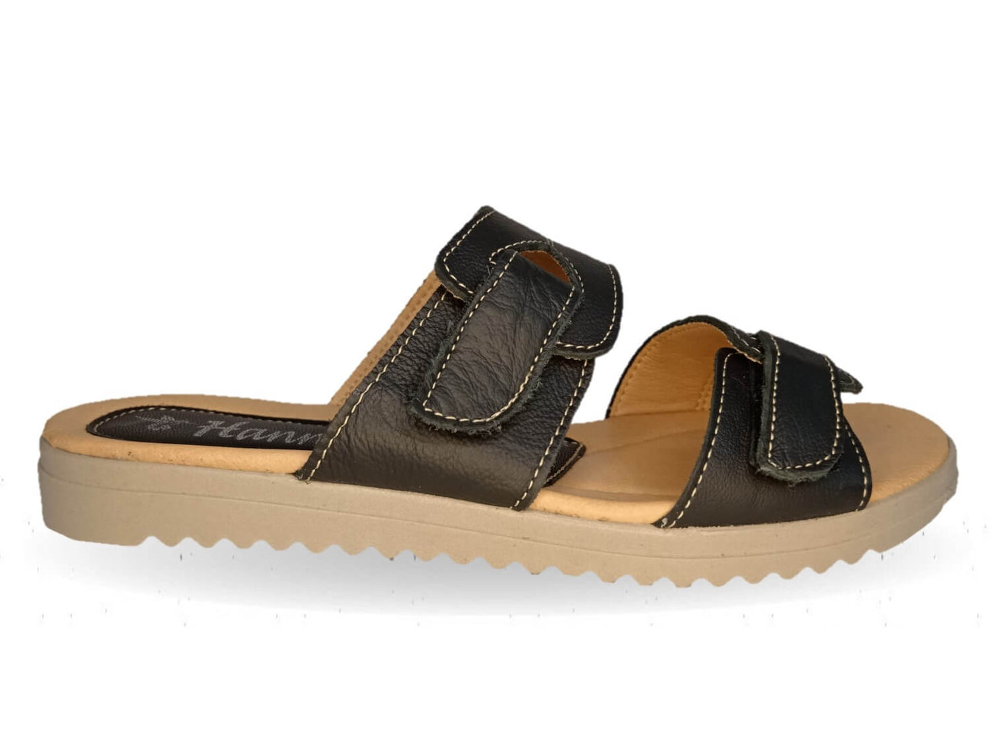 Sandalia de piel Hannia 1014 Negro para mujer