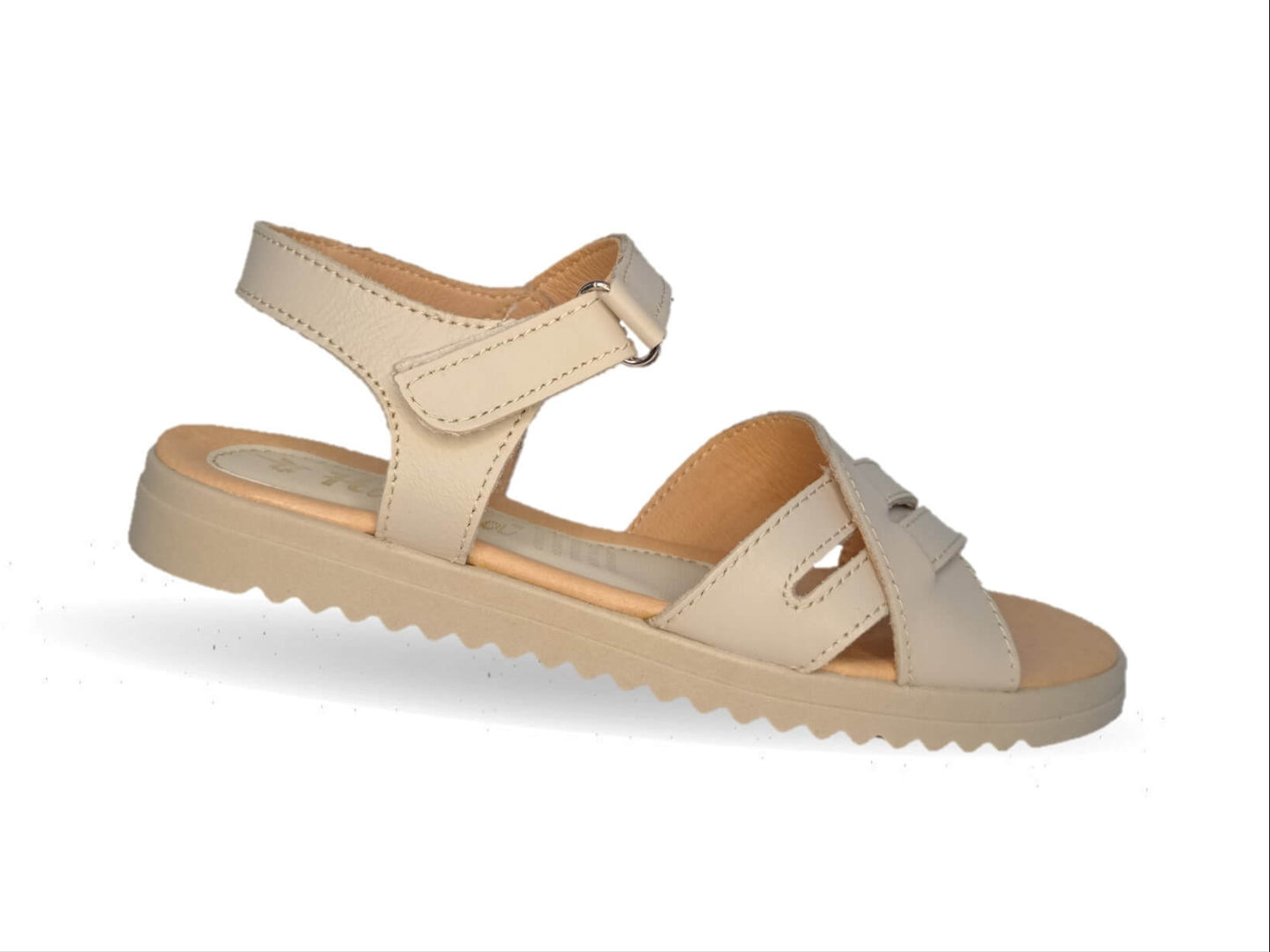 Sandalia de piel Hannia 1052 Beige para mujer