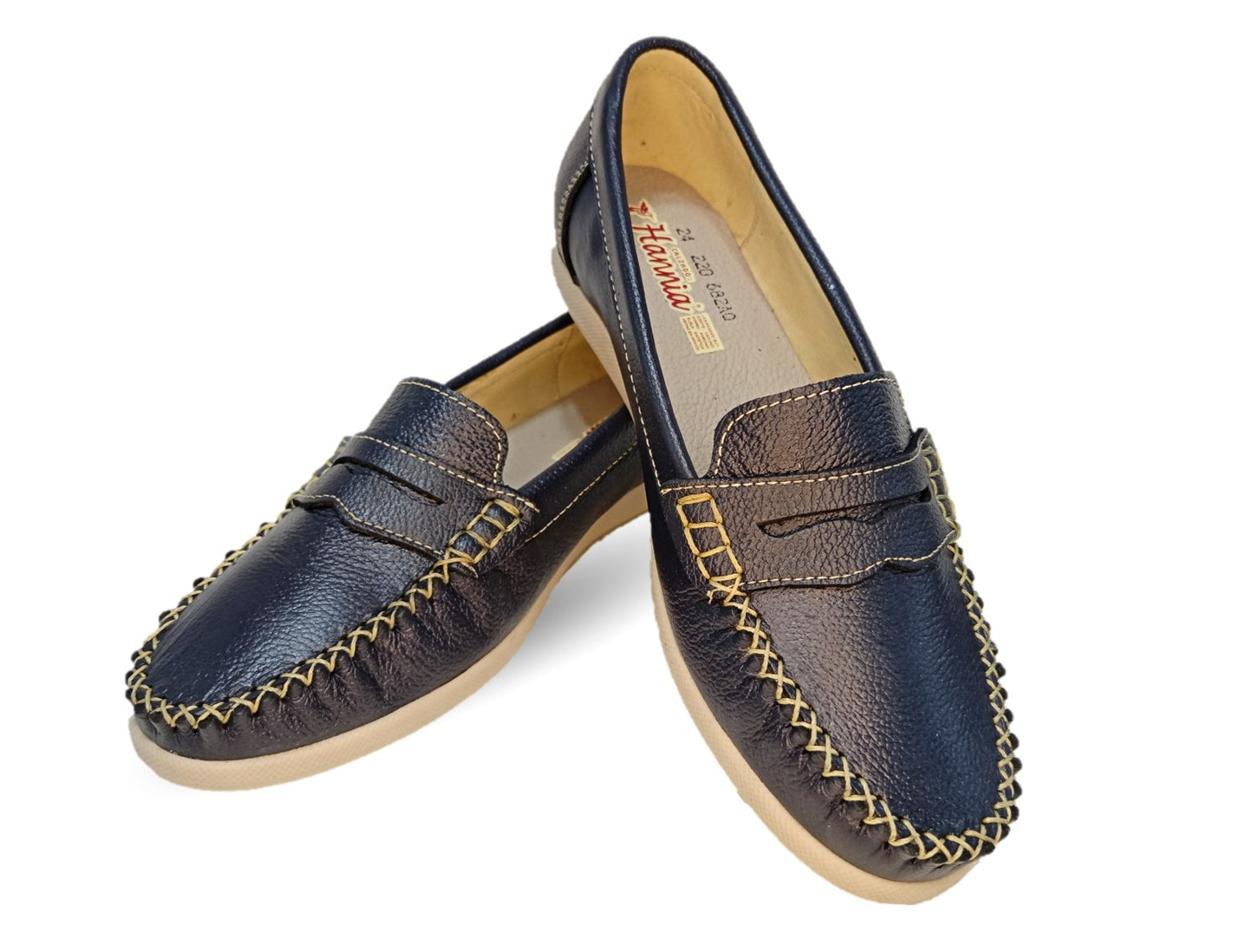 Zapato de Confort y Casual de piel Hannia 220 Azul para mujer
