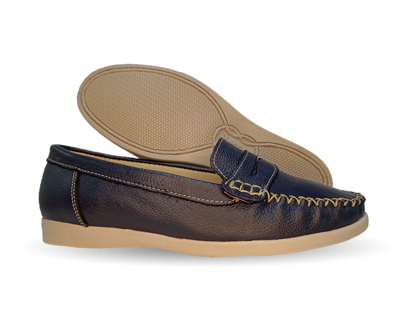 Zapato de Confort y Casual de piel Hannia 220 Azul para mujer