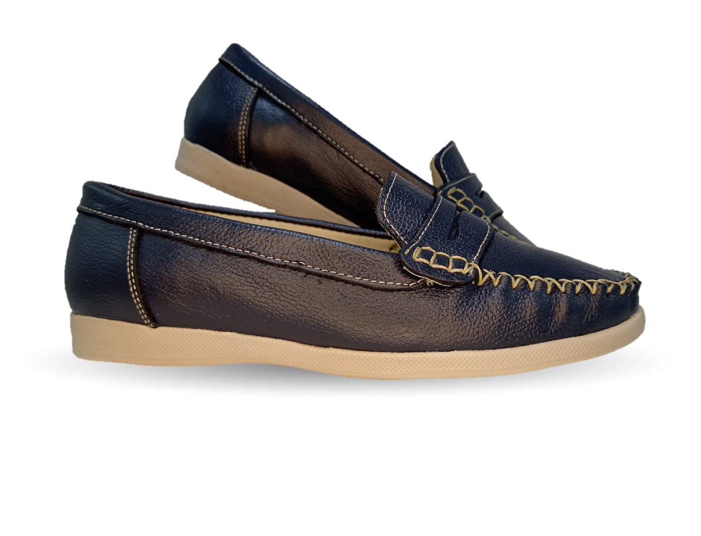Zapato de Confort y Casual de piel Hannia 220 Azul para mujer