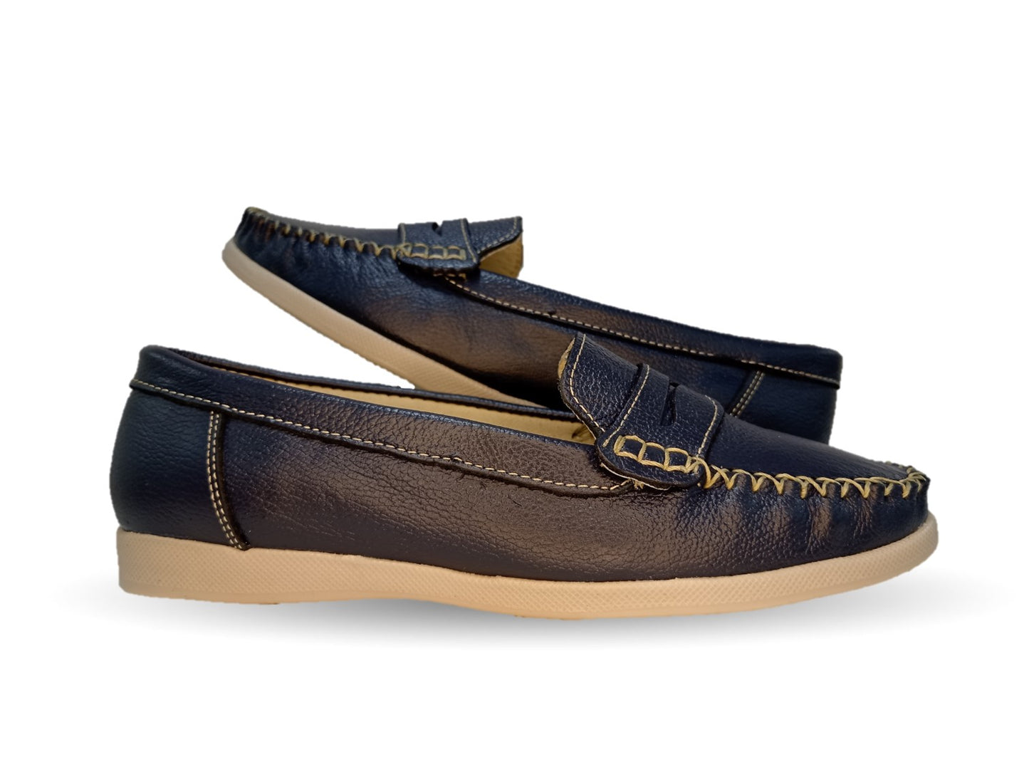 Zapato de Confort y Casual de piel Hannia 220 Azul para mujer