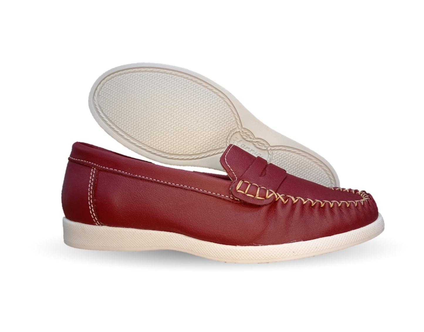 Zapato de Confort y Casual de piel Hannia 220 Vino para mujer
