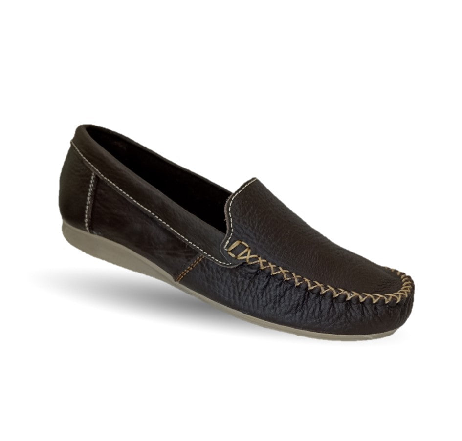 Zapato de Confort y Casual de piel Hannia 350 Café para mujer