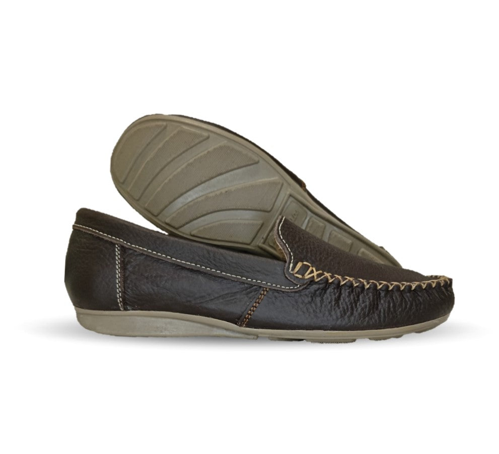 Zapato de Confort y Casual de piel Hannia 350 Café para mujer