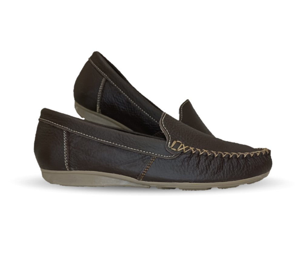 Zapato de Confort y Casual de piel Hannia 350 Café para mujer