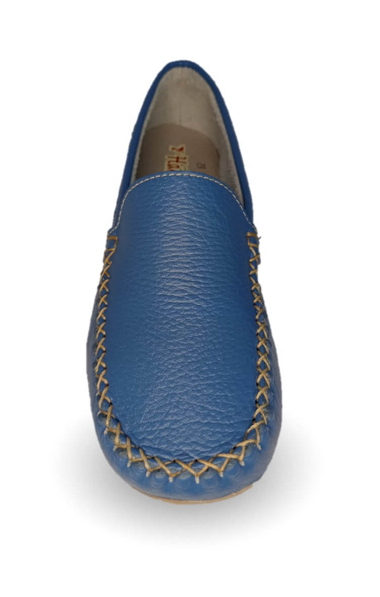 Zapato de Confort y Casual de piel Hannia 350 Mezclilla Azul para mujer