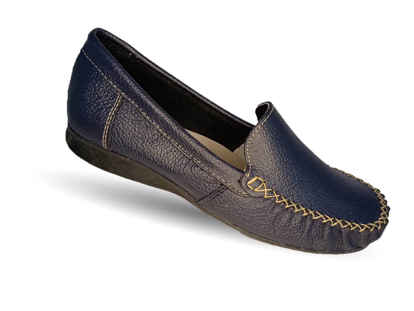 Zapato de Confort y Casual de piel Hannia 350 Azul Marino para mujer