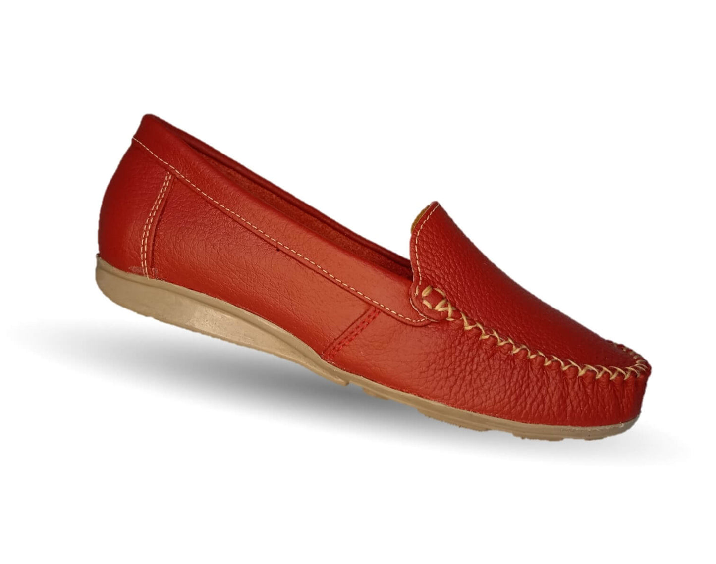 Zapato de Confort y Casual de piel Hannia 350 Rojo para mujer