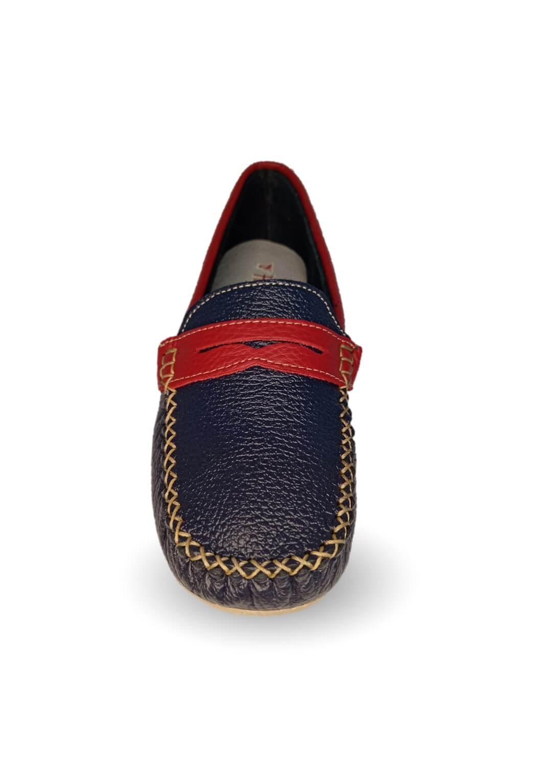 Zapato de Confort y Casual de piel Hannia 370 Marino/Rojo para mujer