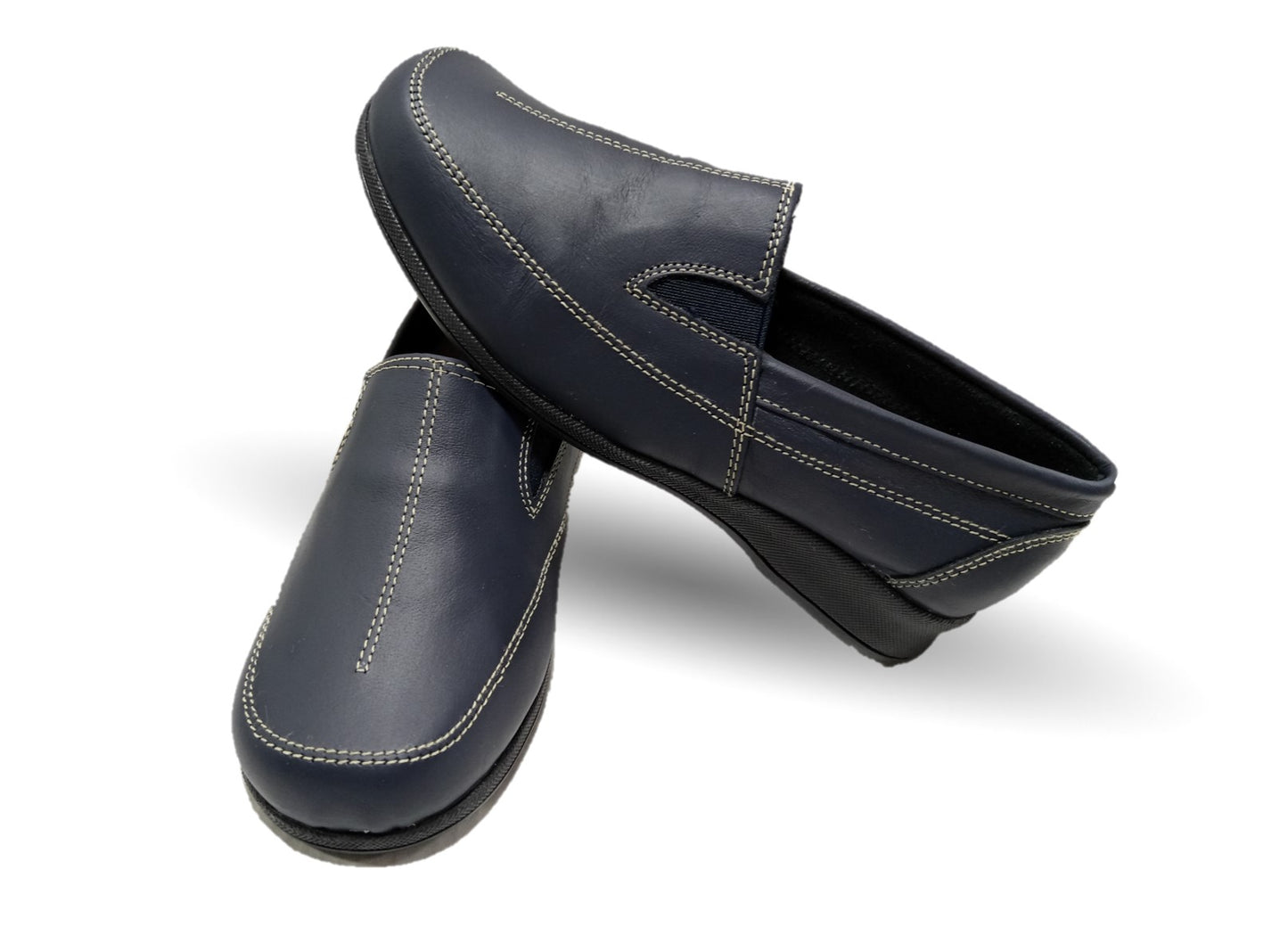 Zapato de Confort y Casual de piel Hannia 423 Azul Marino para mujer