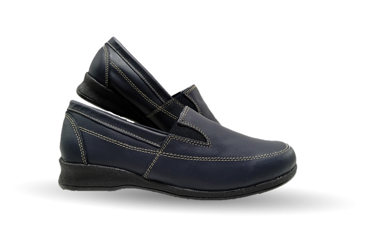 Zapato de Confort y Casual de piel Hannia 423 Azul Marino para mujer