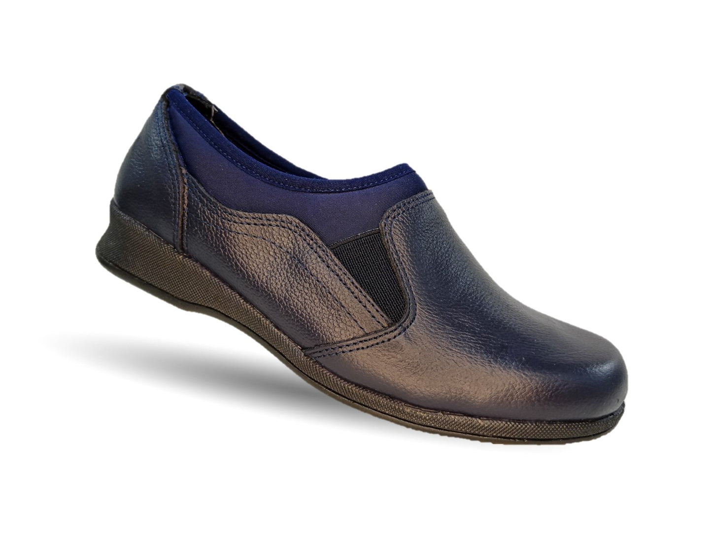 Zapato de Confort y Casual de piel Hannia 424 Azul Marino para mujer