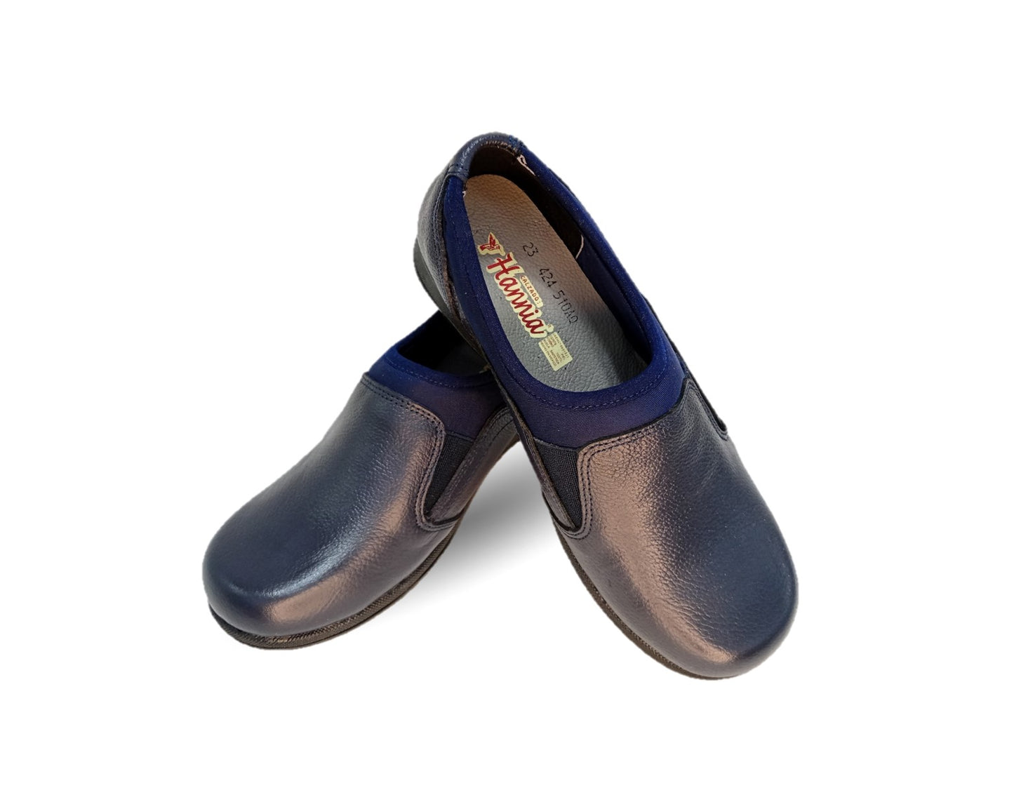 Zapato de Confort y Casual de piel Hannia 424 Azul Marino para mujer