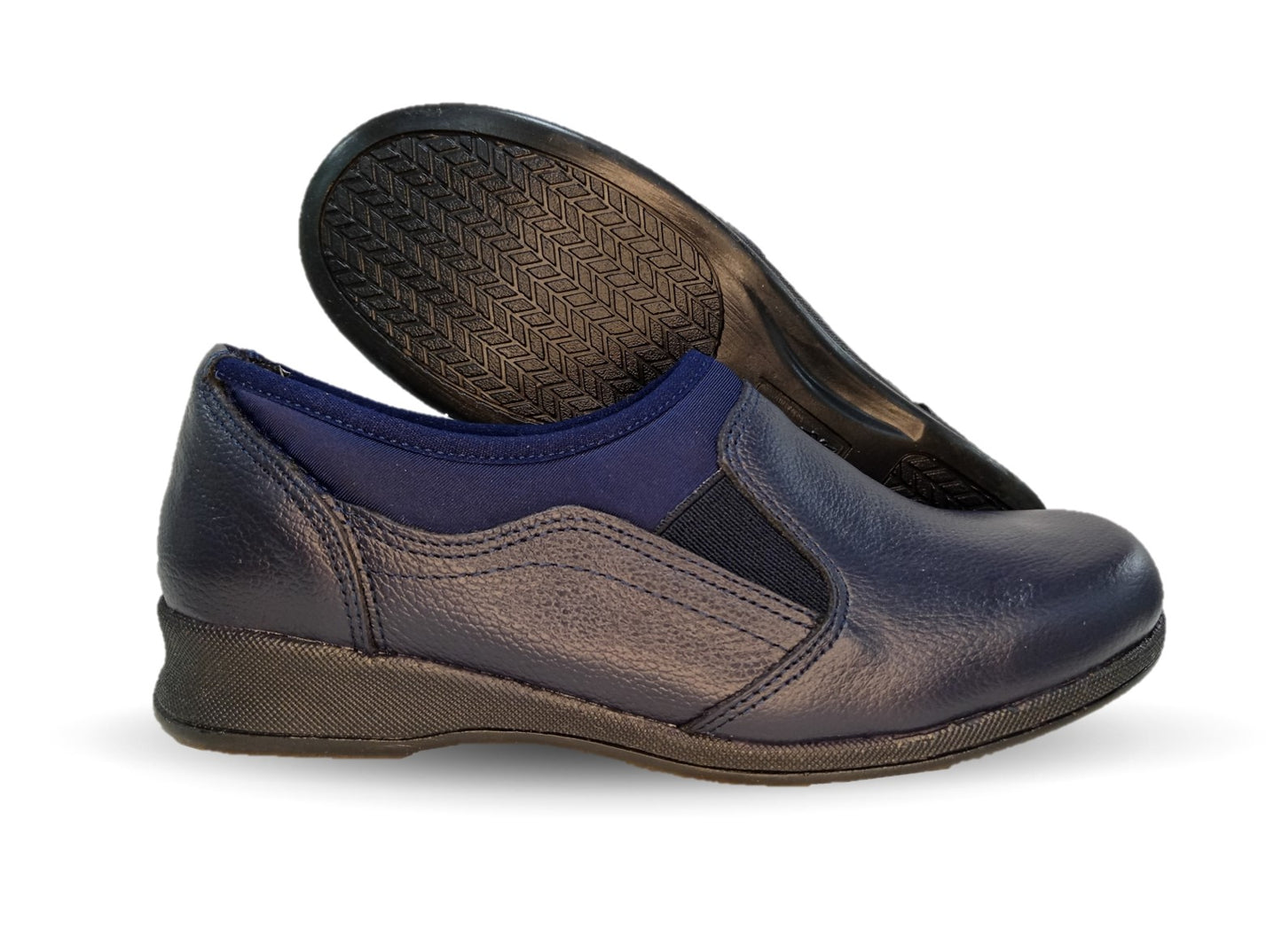 Zapato de Confort y Casual de piel Hannia 424 Azul Marino para mujer