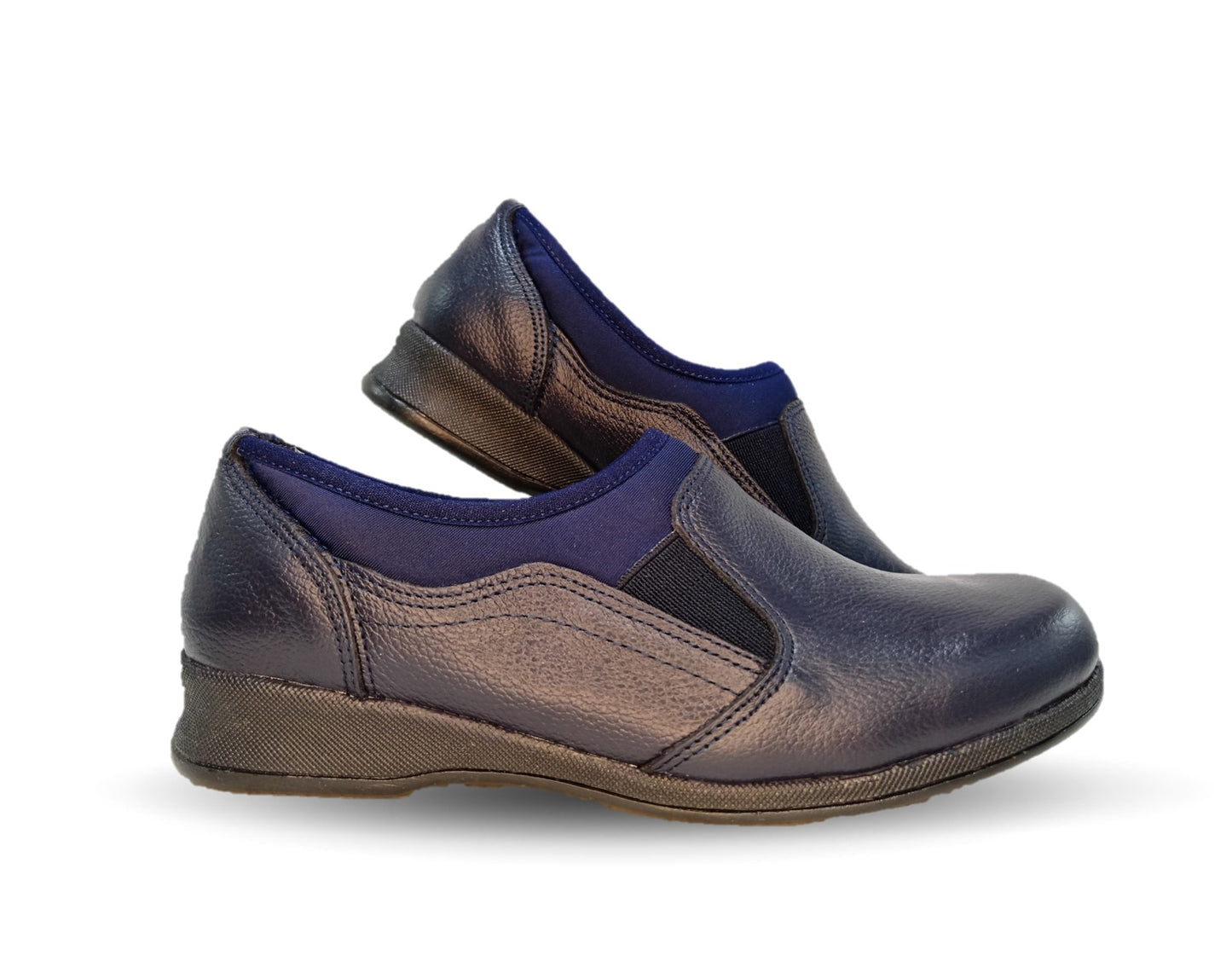 Zapato de Confort y Casual de piel Hannia 424 Azul Marino para mujer