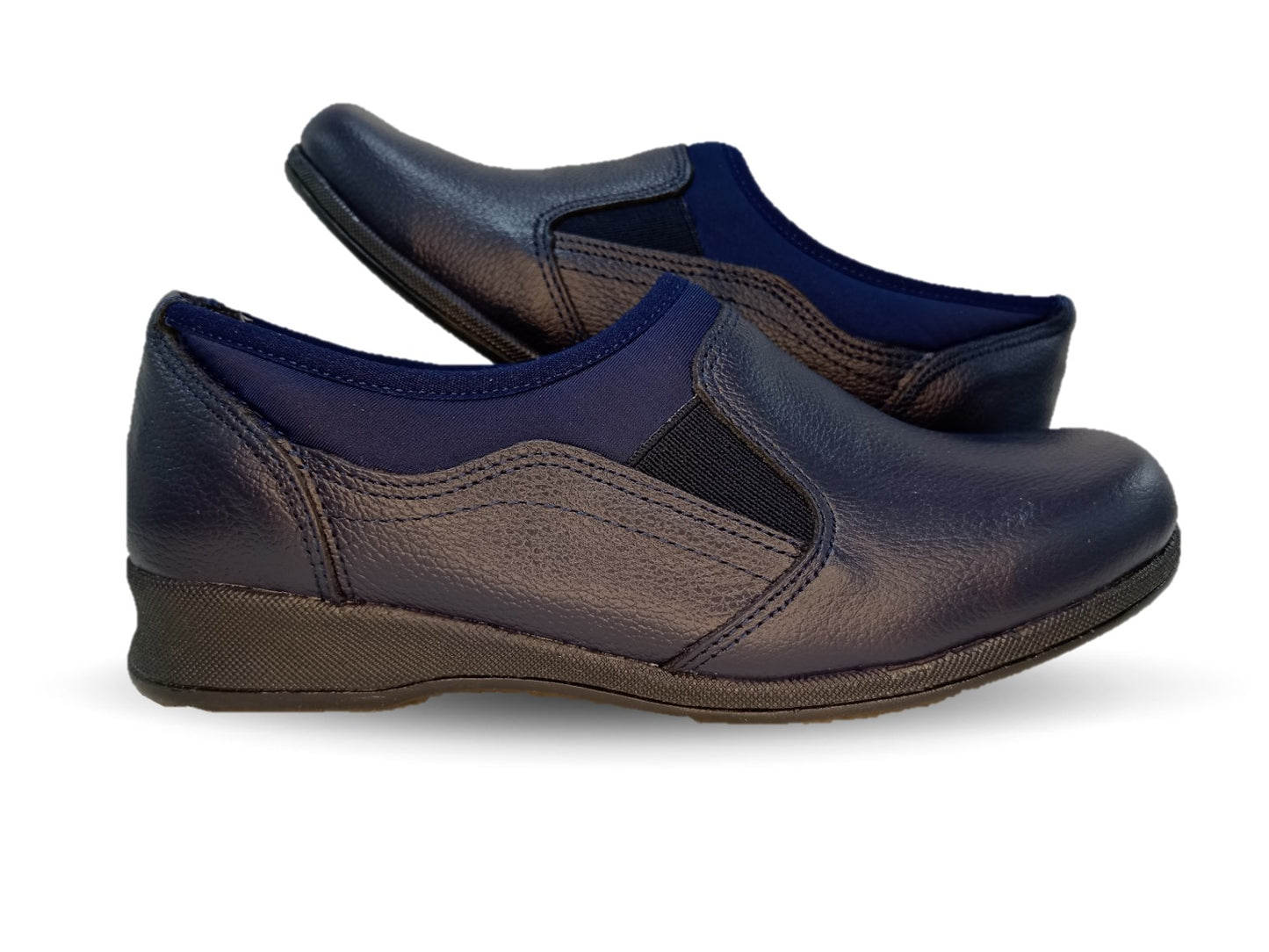 Zapato de Confort y Casual de piel Hannia 424 Azul Marino para mujer