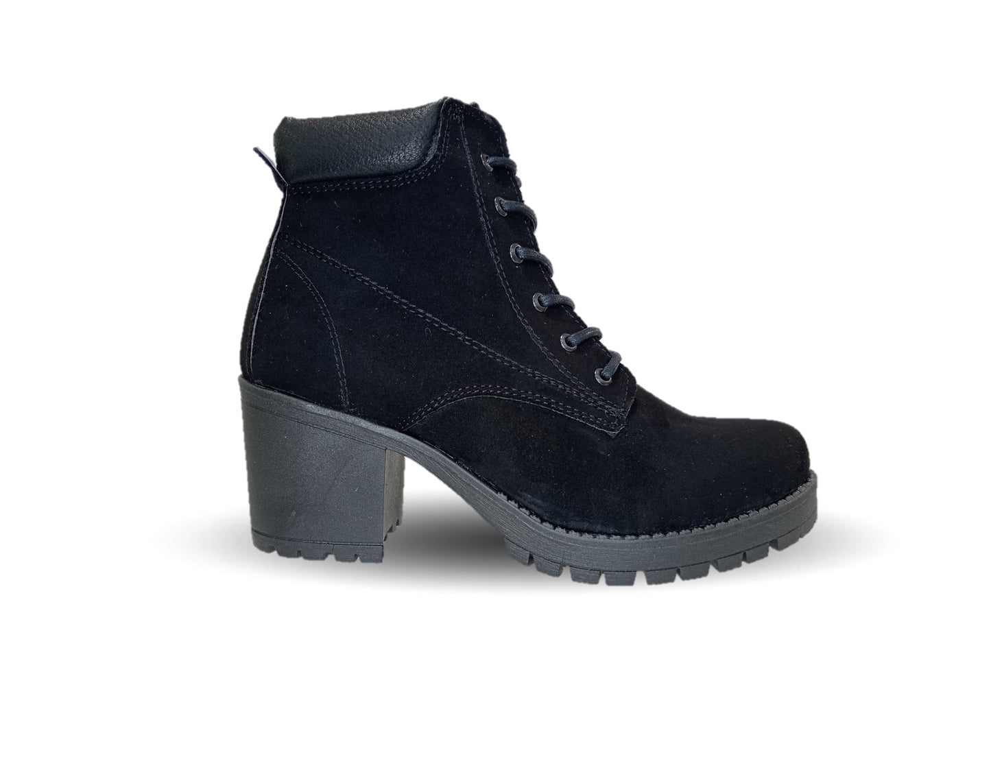 Botín Casual con tacón mediano Hannia 8 Negro para mujer
