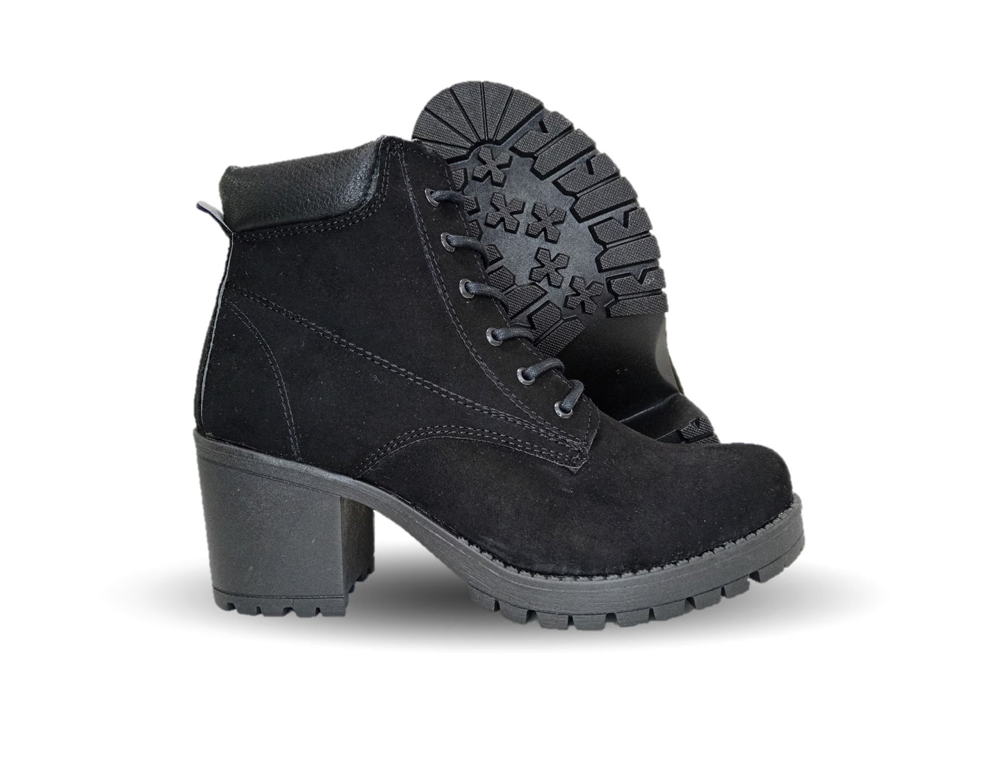 Botín Casual con tacón mediano Hannia 8 Negro para mujer