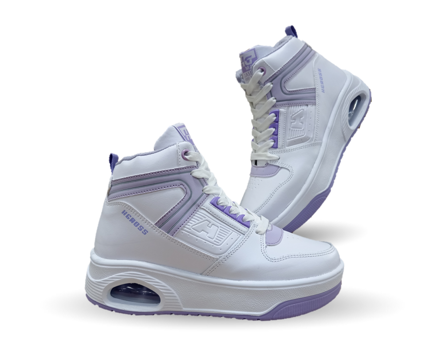 Tenis Urbano tipo bota con burbuja de aire H Gros 334 Blanco/Lavanda para mujer