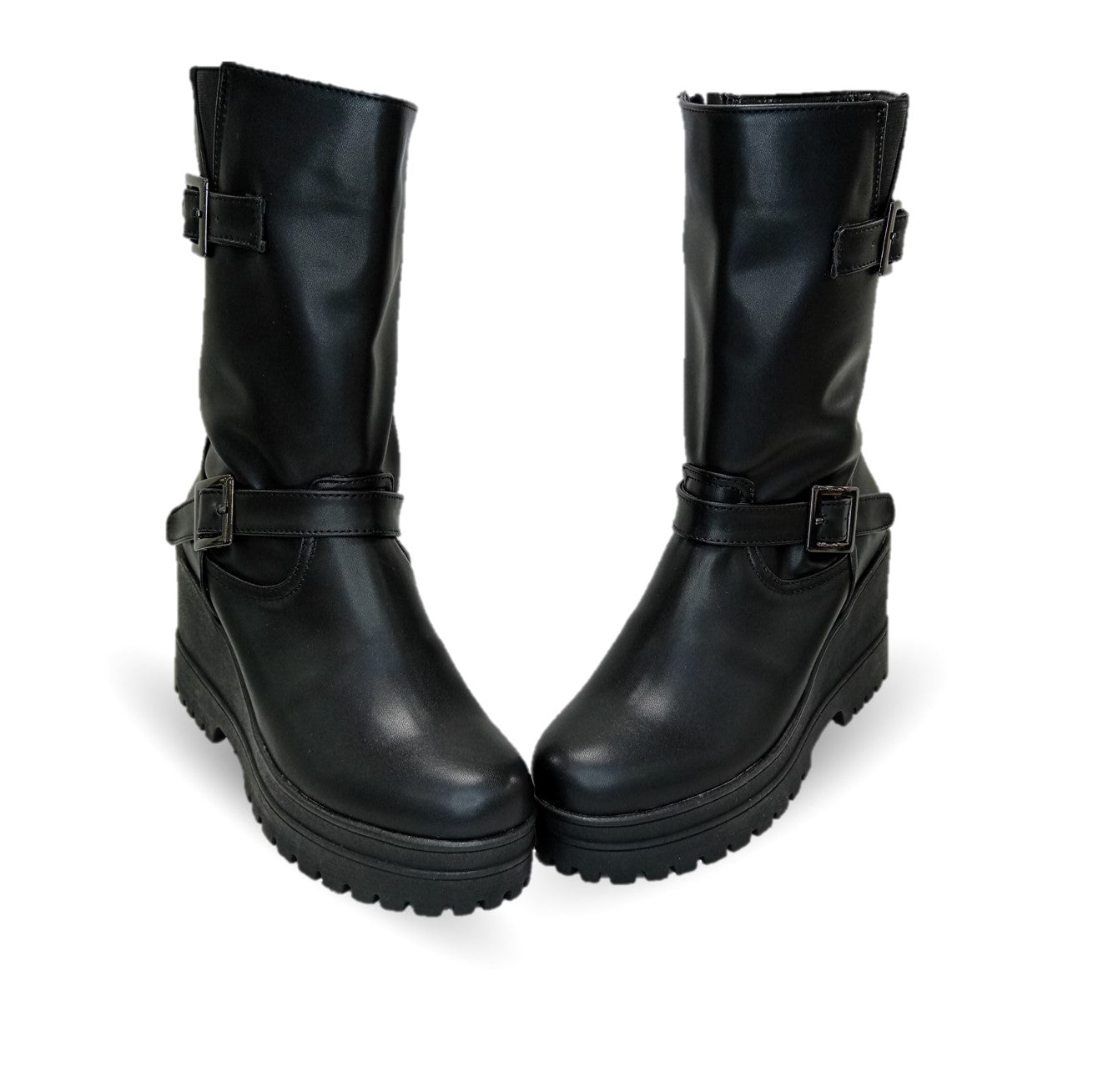 Bota Casual con cierre interno con cuña mediana Itzel 870 Negro para mujer