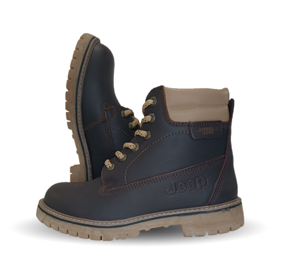 Botas Industriales y Casuales de piel con casco de acero Jeep 10750 Crazy Café para mujer