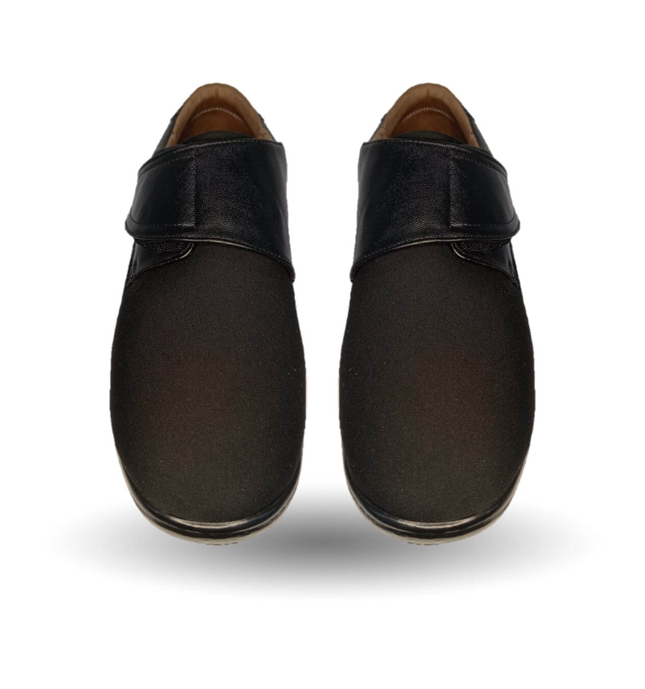 Zapato de Confort para pie diabético de piel de cabra con licra Jet 483 Negro para hombre