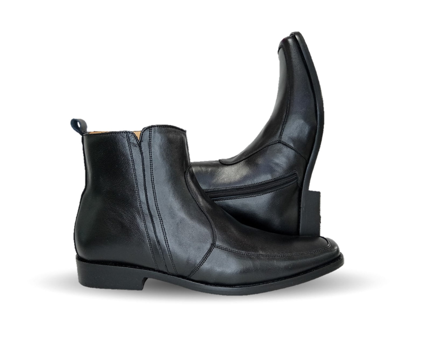 Zapatos tipo Botín de Vestir de piel de ternera con suela de cuero Karsson 8029 Negro para hombre