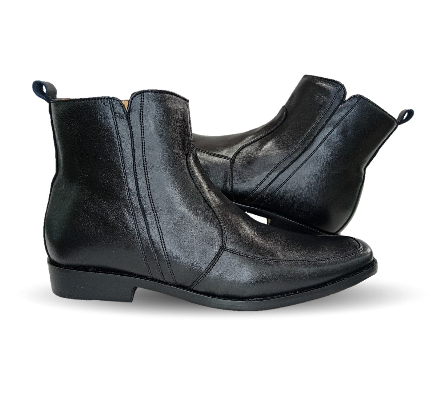 Zapatos tipo Botín de Vestir de piel de ternera con suela de cuero Karsson 8029 Negro para hombre