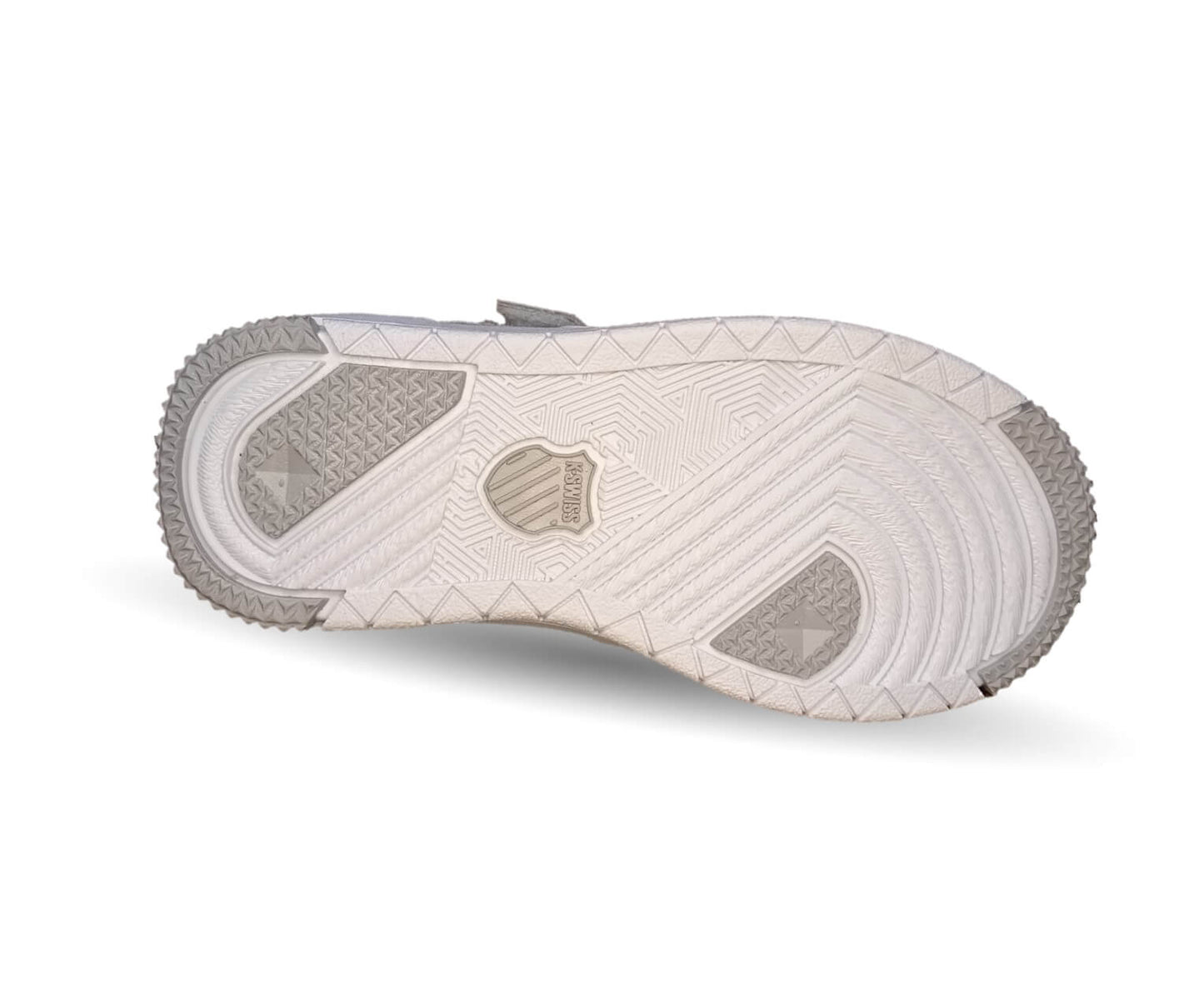 Tenis Urbano y Escolar de piel con agujetas y contactel K Swiss 11 Blanco/Blanco Unisex para niño y niña