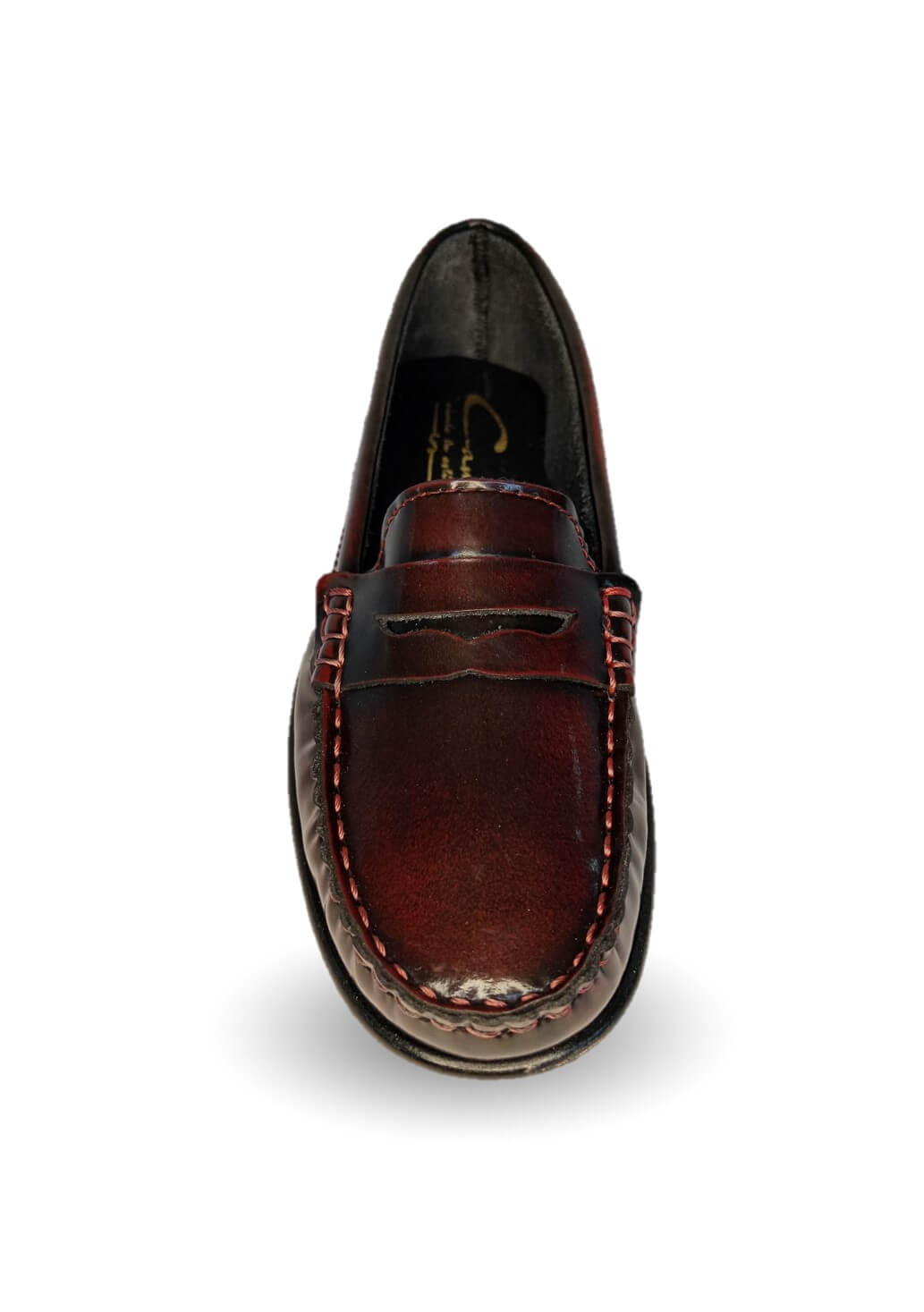 Zapato Casual tipo mocasín de piel con suela de cuero Lady Camo 455 Camaleón Vino para mujer