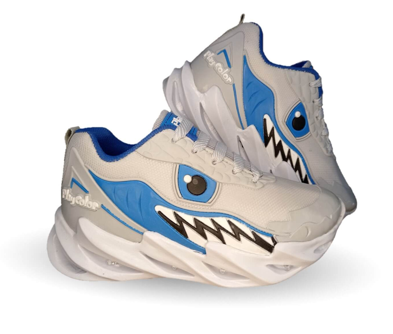 Tenis con luces leds ajuste de agujetas Play Colors 2023 Gris/Rey para niño