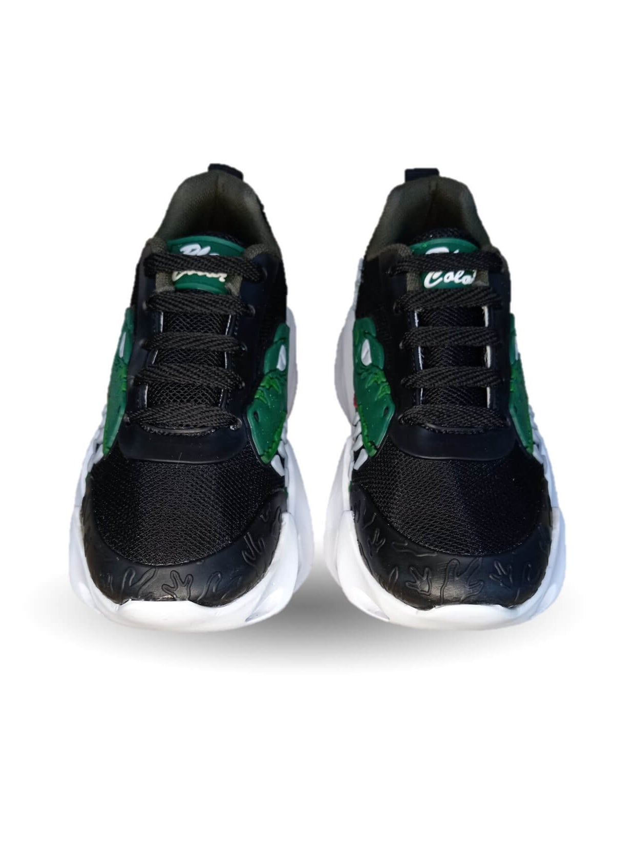 Tenis con luces leds ajuste de agujetas Play Colors 2024 Negro/Verde para niño