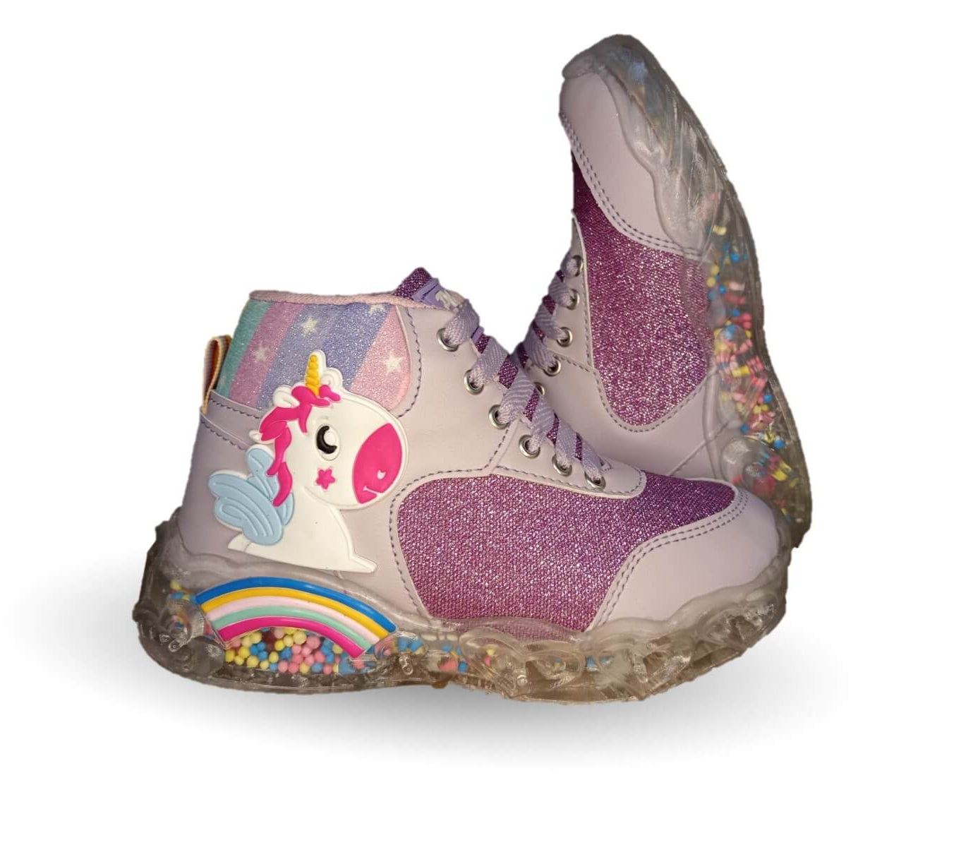 Tenis con luces leds ajuste de agujetas Play Colors 450 Lila para niña