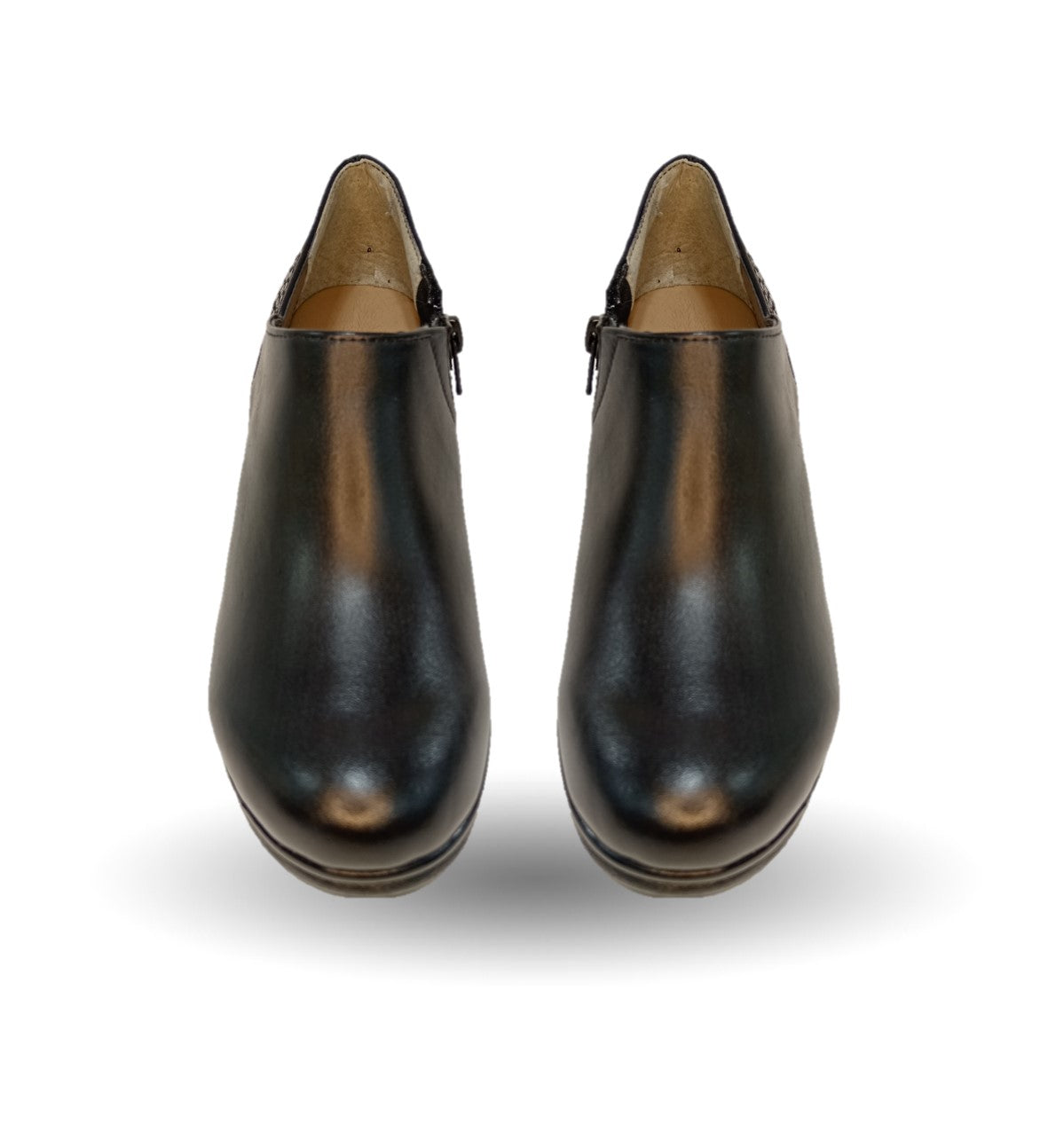 Zapato Casual y de Vestir de piel de ternera con cierre interno con tacón alto suela extra ligera Pullman 1002 Negro para mujer