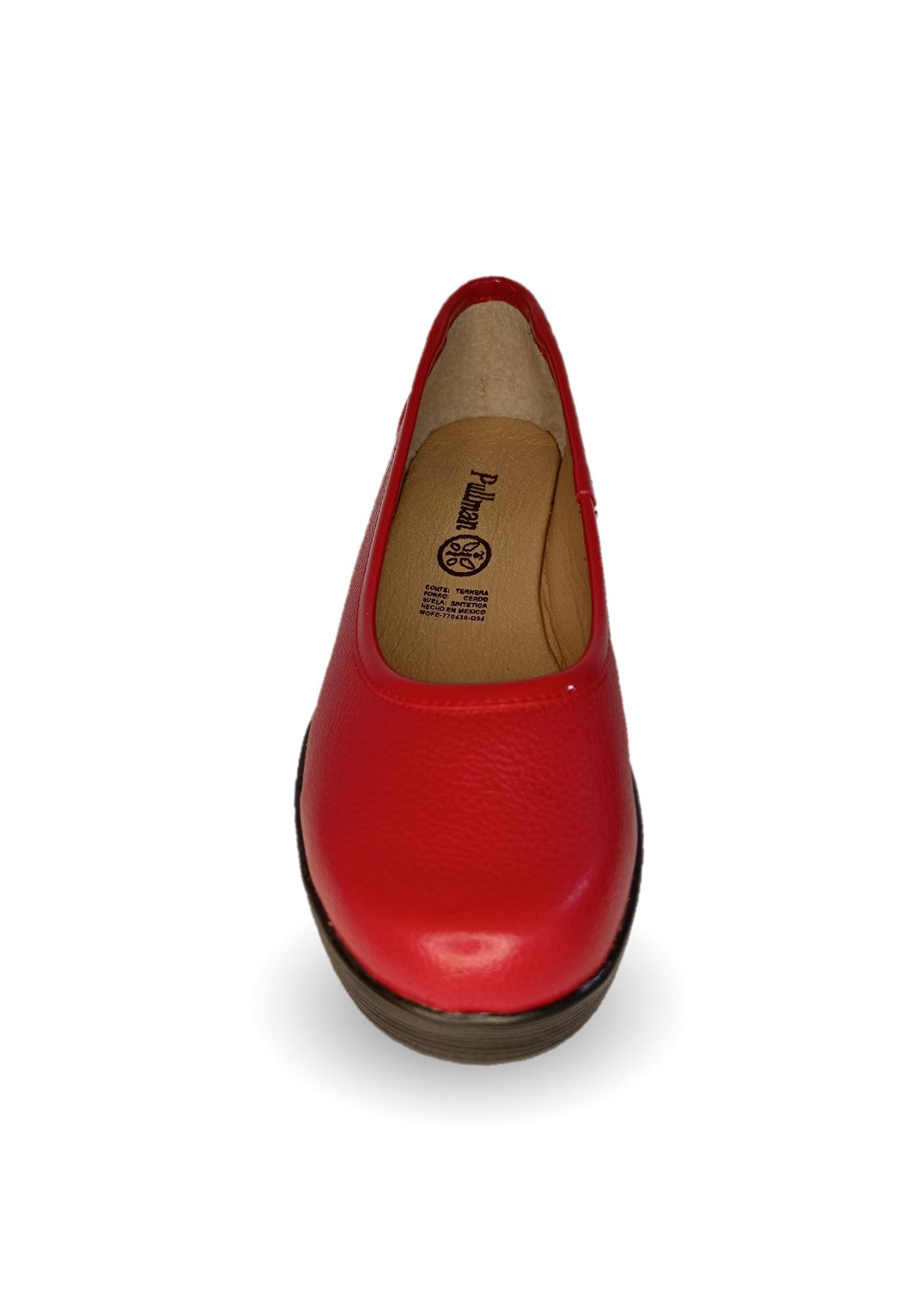 Zapato de Confort y Casual de piel de ternera con suela extra ligera Pullman 720 Rojo para mujer