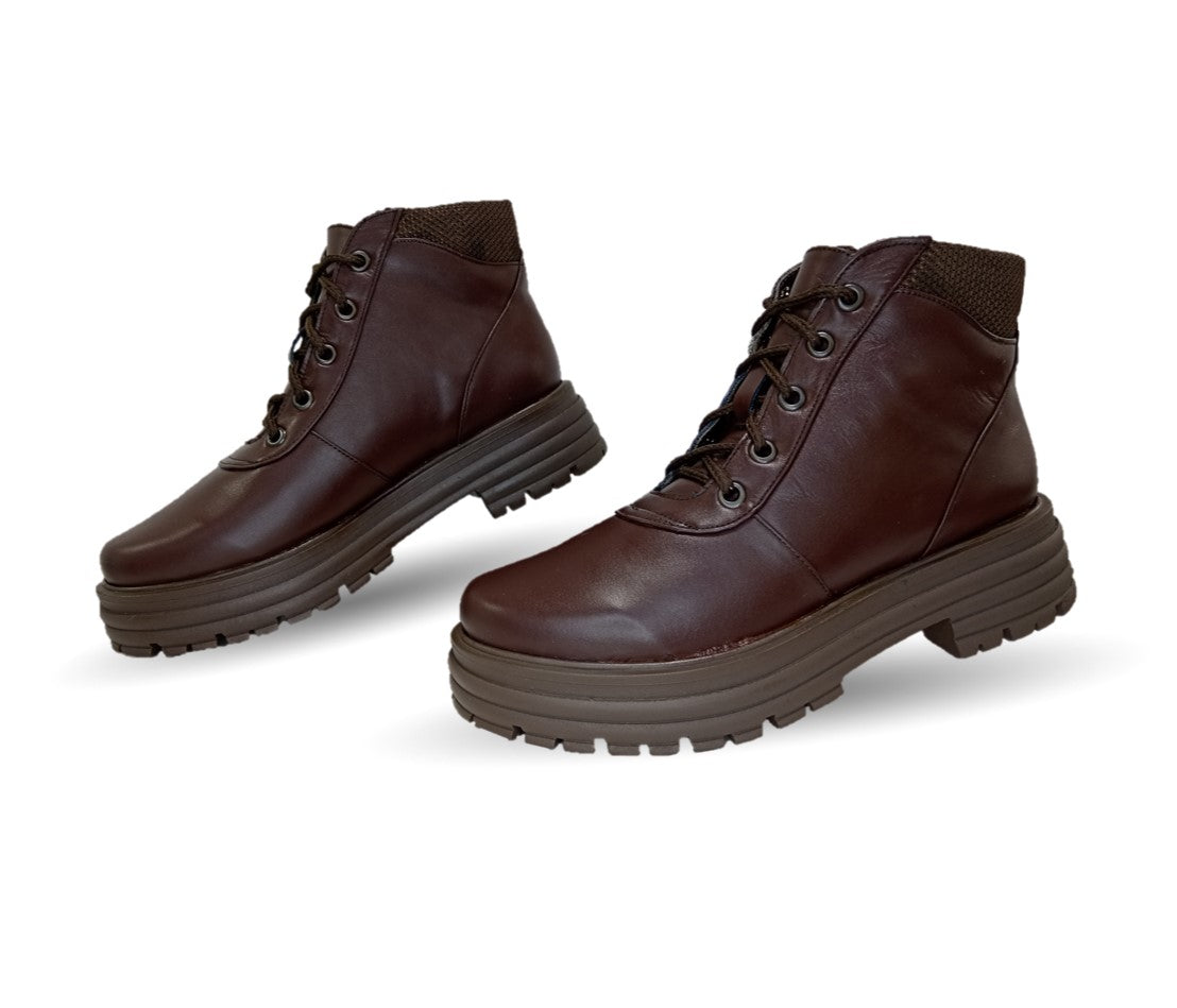 Bota Casual de moda de piel bovino Pullman 7501 Roble para mujer