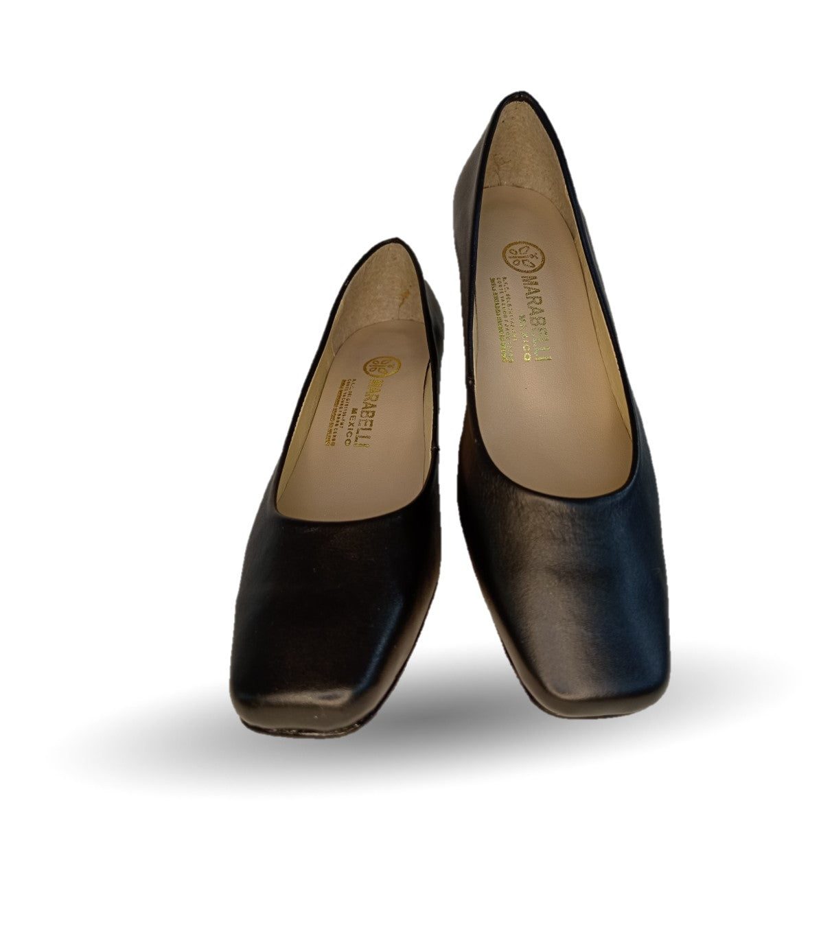 Zapatilla de Vestir y Confort de piel de ternera con tacón bajo Pullman 8000 Negro para mujer