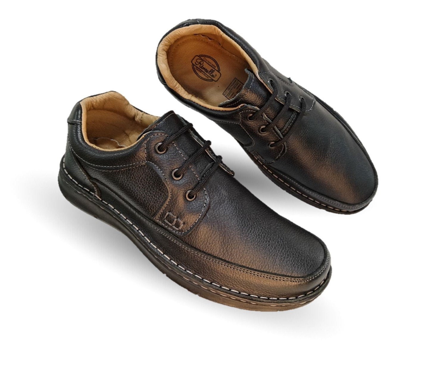 Zapato Casual de piel Riveello 110 Negro para hombre
