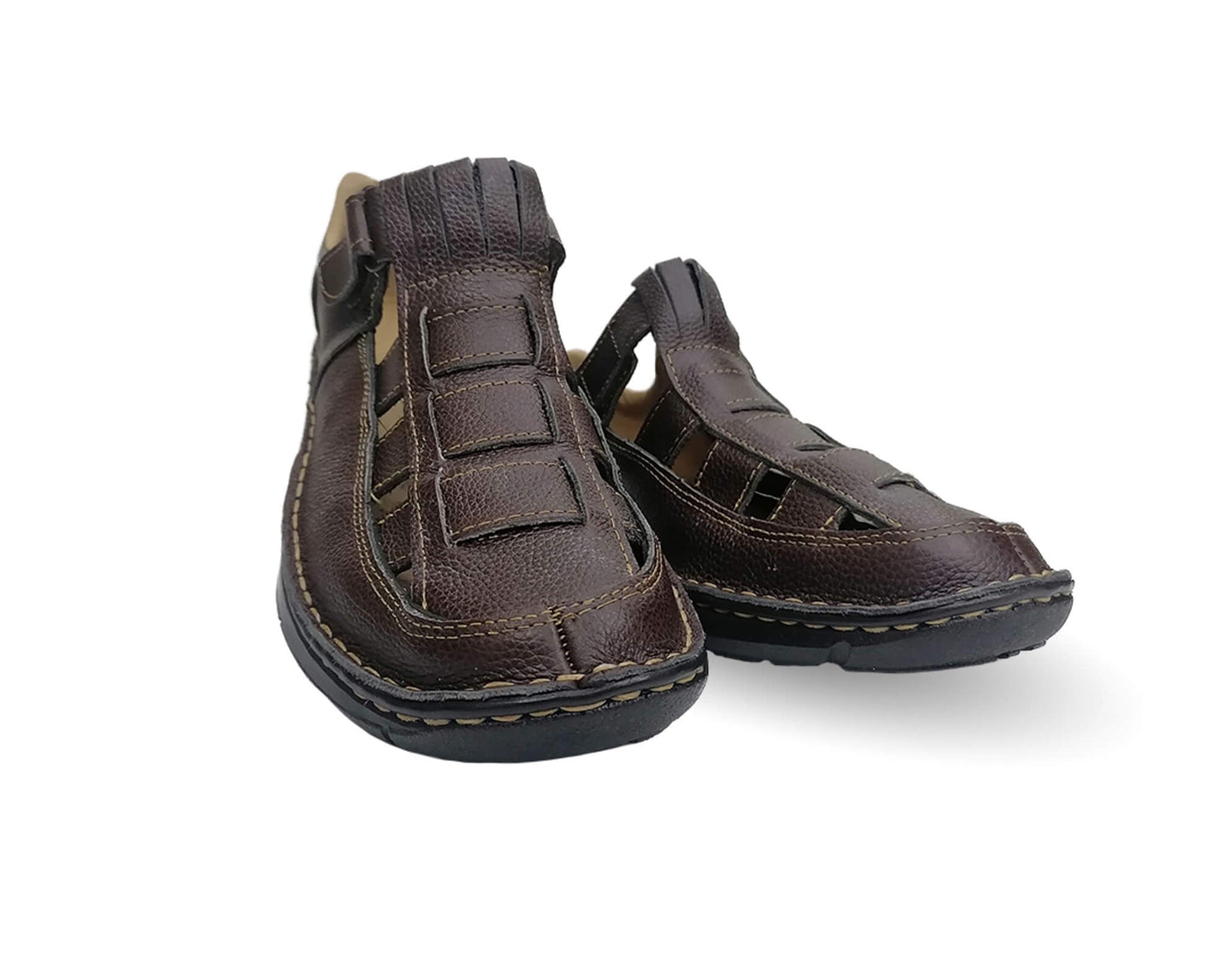 Sandalia de piel Riveello 200 Café para hombre