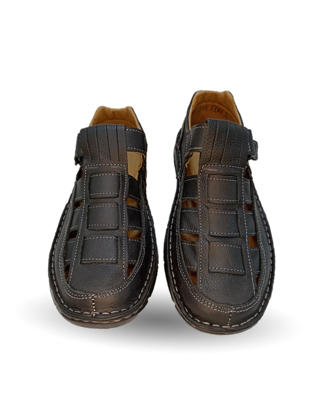 Sandalia de piel Riveello 200 Negro para hombre