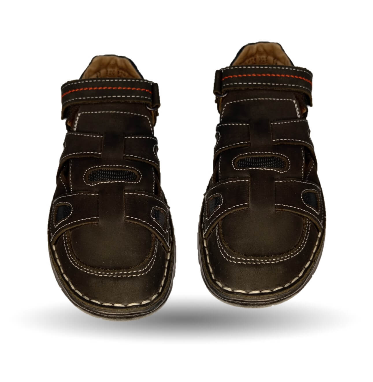 Sandalia de piel Riveello 220 Crazy Negro para hombre