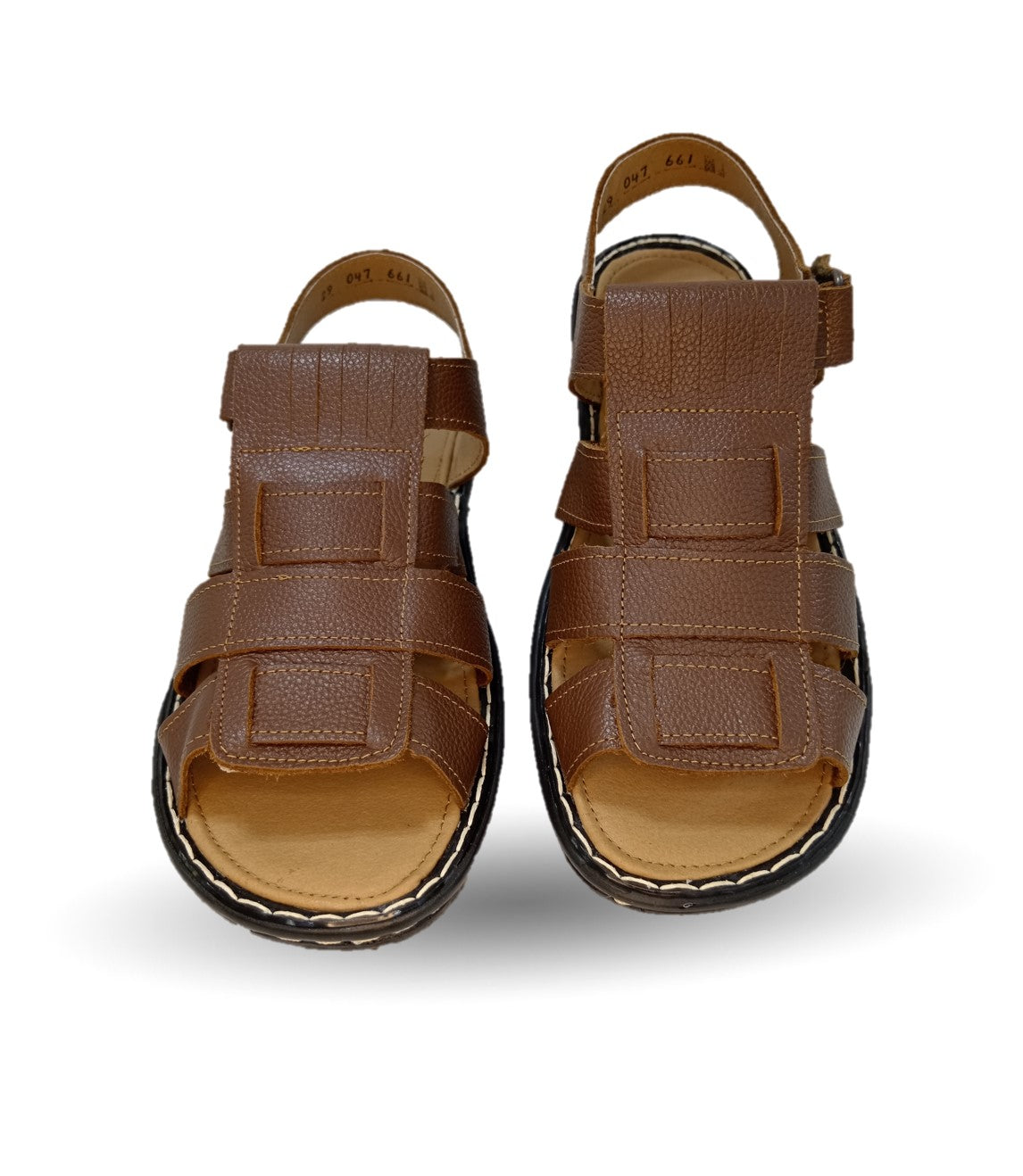 Sandalia de piel Riveello 47 Miel para hombre