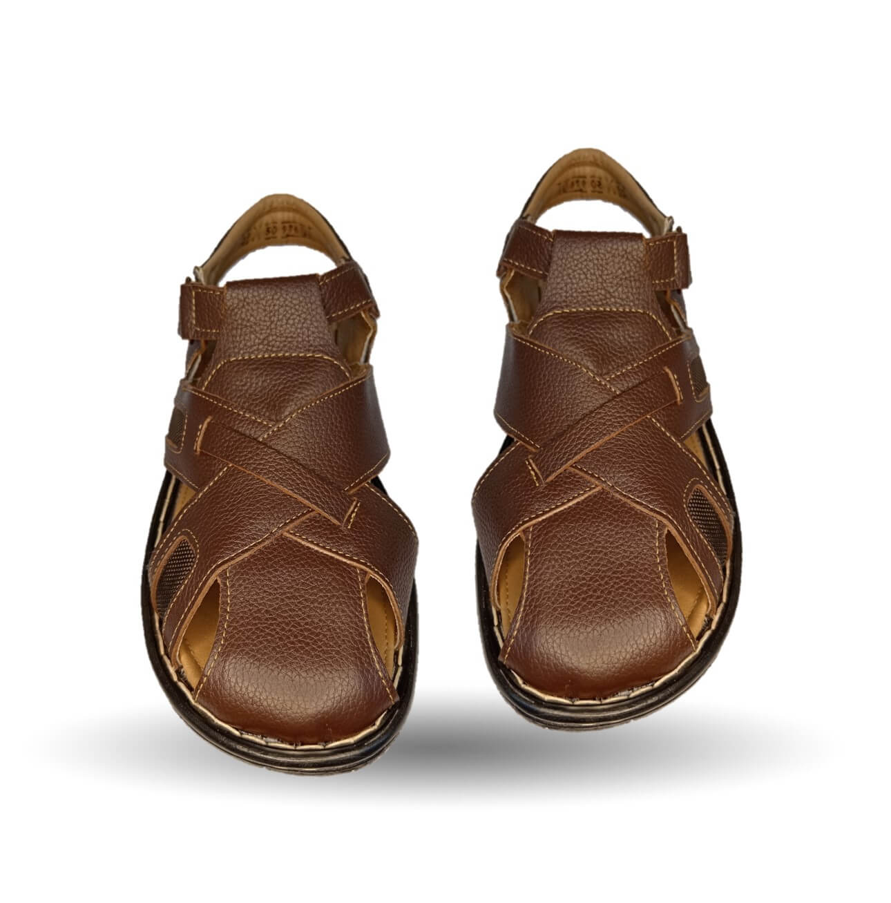 Sandalia de piel Riveello 50 Café para hombre