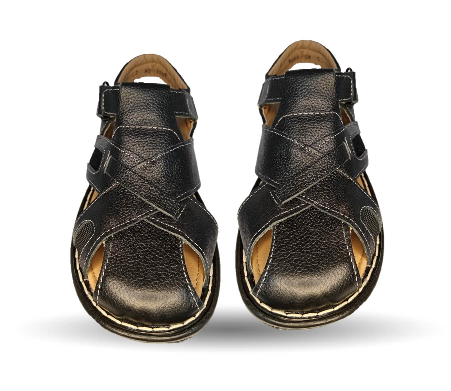 Sandalia de piel Riveello 50 Negro para hombre